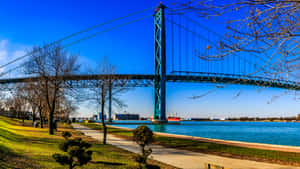 Ambassador Bridge Windsor Waterfront Wallpaper