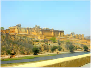 Amer Fort From A Distance Wallpaper