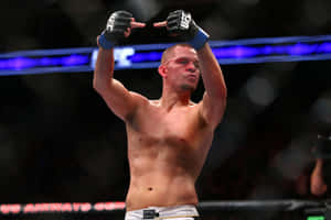 American Athlete Nate Diaz Middle Finger Wallpaper