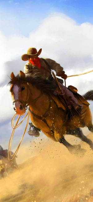 American Cowboy Riding Wallpaper