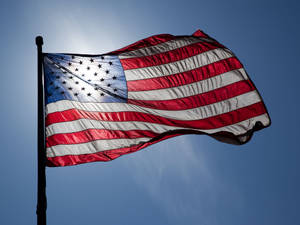 American Flag On A Pole Wallpaper