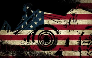 American Flag With Grungy Black Lines Wallpaper