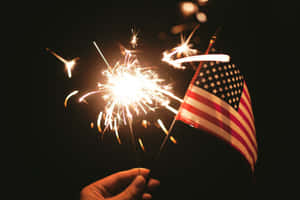 American Flagand Sparkler Celebration Wallpaper