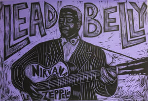 American Folk Singer Leadbelly Purple Digital Artwork Wallpaper