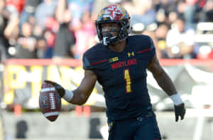 American Football Player Dj Moore Maryland Terrapins 2017 Wallpaper