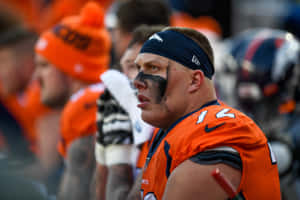 American Football Player Garett Bolles With Eye Black Wallpaper