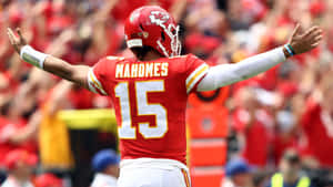 American Football Quarterback Patrick Mahomes Cool Back Angle Shot Wallpaper