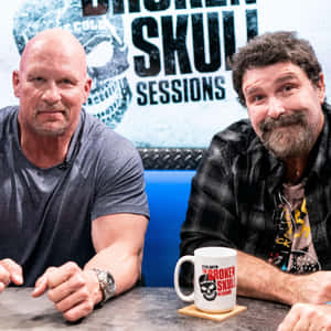 American Former Wrestler Mick Foley And Steve Austin Wallpaper
