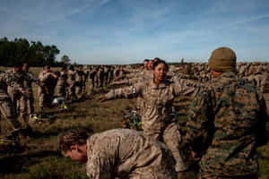 American Marines On The Ready Wallpaper