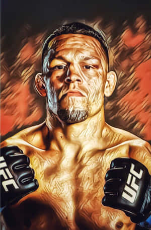 American Mixed Martial Artist Nate Diaz Art Wallpaper