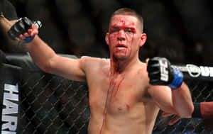 American Mixed Martial Artist Nate Diaz Bloody Face Wallpaper