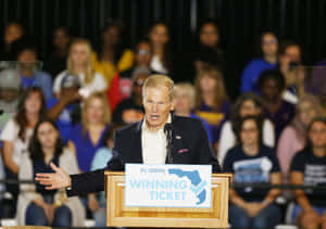 American Politician Bill Nelson Addressing The Public Wallpaper