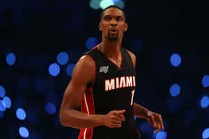 American Professional Basketball Player Chris Bosh Bokeh Art Wallpaper