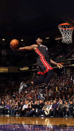 American Professional Basketball Player Lebron James Dunk Sports Iphone Wallpaper