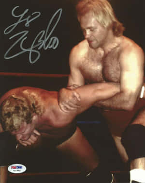 American Professional Wrestler Larry Zbyszko Signed Photograph Wallpaper