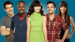 American Sitcom New Girl Main Characters Wallpaper