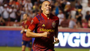 American Soccer Player Bobby Wood In Real Salt Lake Jersey Wallpaper