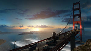 American Truck Simulator Golden Gate Bridge Wallpaper