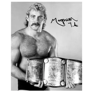 American Wrestler Magnum Ta Grayscale Autographed Portrait Wallpaper