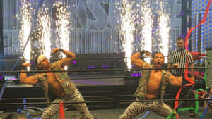 American Wrestler Matt Jackson With Sparklers Njpw Match Wallpaper