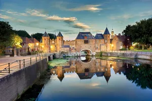 Amersfoort Historic Koppelpoort Reflection Wallpaper