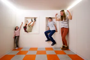 Ames Room Illusion Family Fun Wallpaper