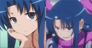 Ami Kawashima Striking A Pose In Beautiful Anime Scenery Wallpaper