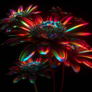 Amoled Flower Black Art Wallpaper