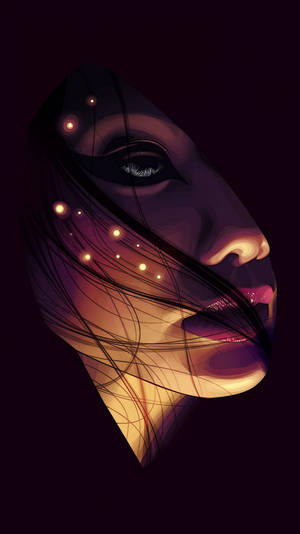 Amoled Woman Face Wallpaper