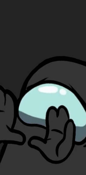 Among Us Black Hands Up Wallpaper