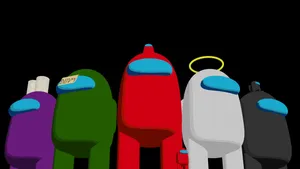 Among Us Desktop 3d Render Wallpaper