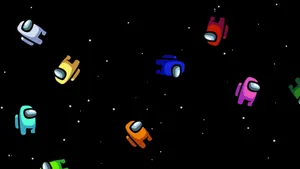 Among Us Game Floating Crewmates Wallpaper