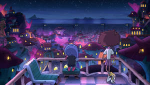 Amphibia City At Night Wallpaper