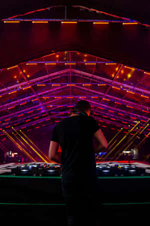 Amplifying Neon Vibe With Music Wallpaper