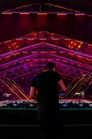 Amplifying Neon Vibe With Music Wallpaper