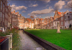 Amsterdam Begijnhof Sunny Autumn Day Wallpaper