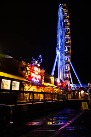 Amusement Park Neon Iphone Wallpaper