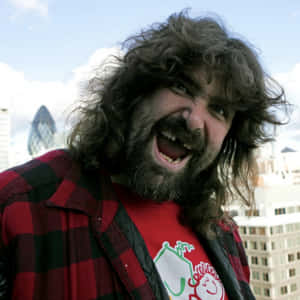 Amusing Former American Wrestler Mick Foley Portrait Wallpaper