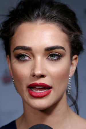 Amy Jackson Red Lipstick Closeup Wallpaper