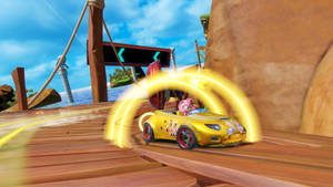 Amy Rose Yellow Cabriolet Wallpaper