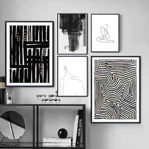 An Abstract Black And White Drawing Wallpaper