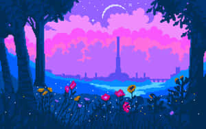 An Abstract Tapestry Of Creative Pink Pixel Art Wallpaper