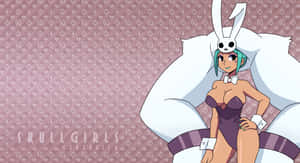 An Action-packed Moment From Skullgirls Featuring Four Iconic Characters Wallpaper