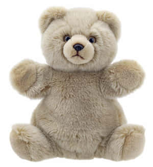 An Adorable Cuddly Teddy Bear Sitting On A Shelf Wallpaper
