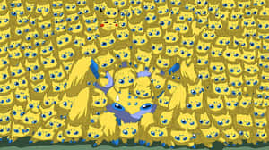 An Adorable Family Moment Of Joltik With Galvantula. Wallpaper
