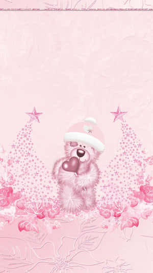 An Adorable Pink Christmas Decoration Wallpaper