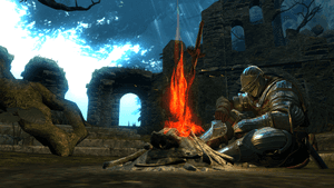 An Adventurous Stopover: The Dark Souls Bonfire Wallpaper