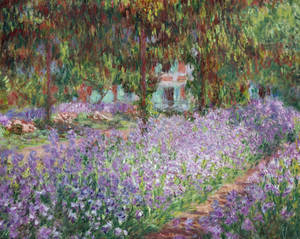 An Aesthetic Depiction Of The Artist's Garden - A Classic Impressionist Art Piece Wallpaper