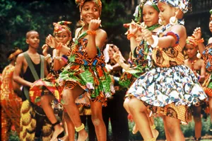 An African Family Embracing Culture Wallpaper