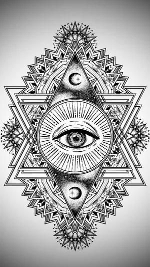An All Seeing Eye In A Geometric Pattern Wallpaper